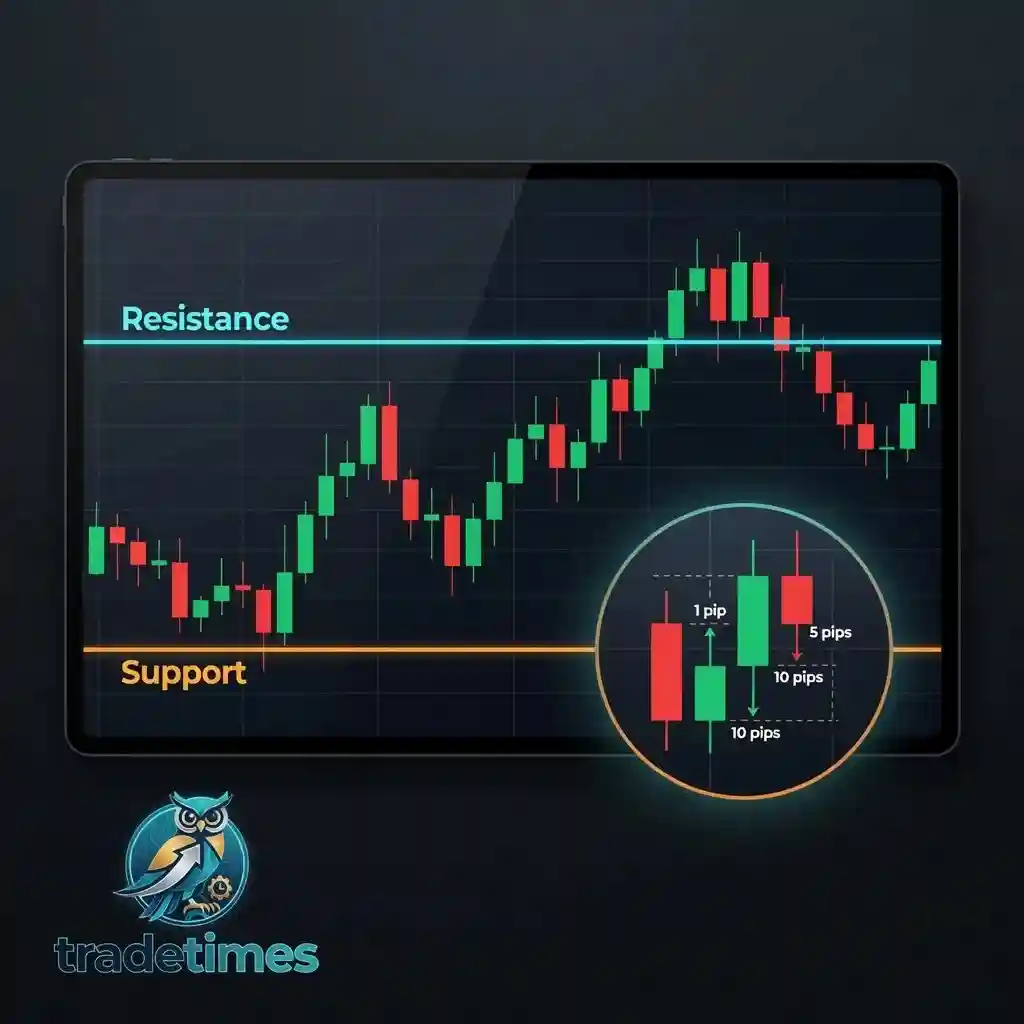 نمودار قیمت با نمایش سطوح حمایت و مقاومت از دیکشنری فارکس